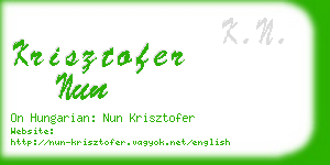 krisztofer nun business card